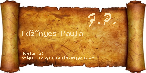 Fényes Paula névjegykártya
